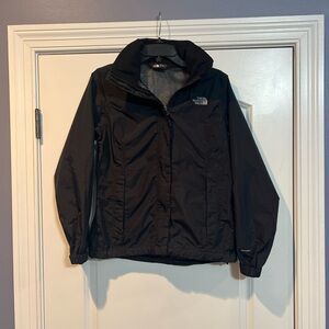 The North Face Dryvent Rain Jacket Womens Small Black Full Zip Windbreaker Hood